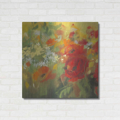 Luxe Metal Art 'Oriental Poppy Field II' by Carol Rowan, Metal Wall Art,36x36