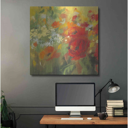 Luxe Metal Art 'Oriental Poppy Field II' by Carol Rowan, Metal Wall Art,36x36