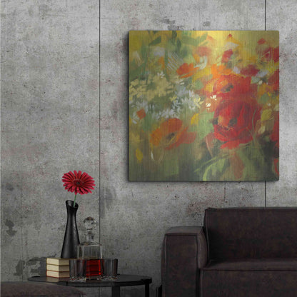 Luxe Metal Art 'Oriental Poppy Field II' by Carol Rowan, Metal Wall Art,36x36