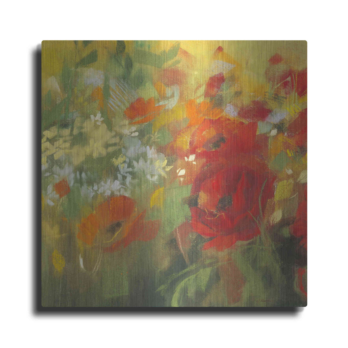 Luxe Metal Art 'Oriental Poppy Field II' by Carol Rowan, Metal Wall Art