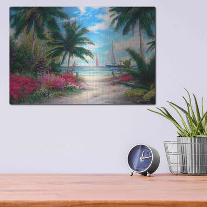 Luxe Metal Art 'Sea BreezeTrail' by Chuck Pinson, Metal Wall Art,16x12