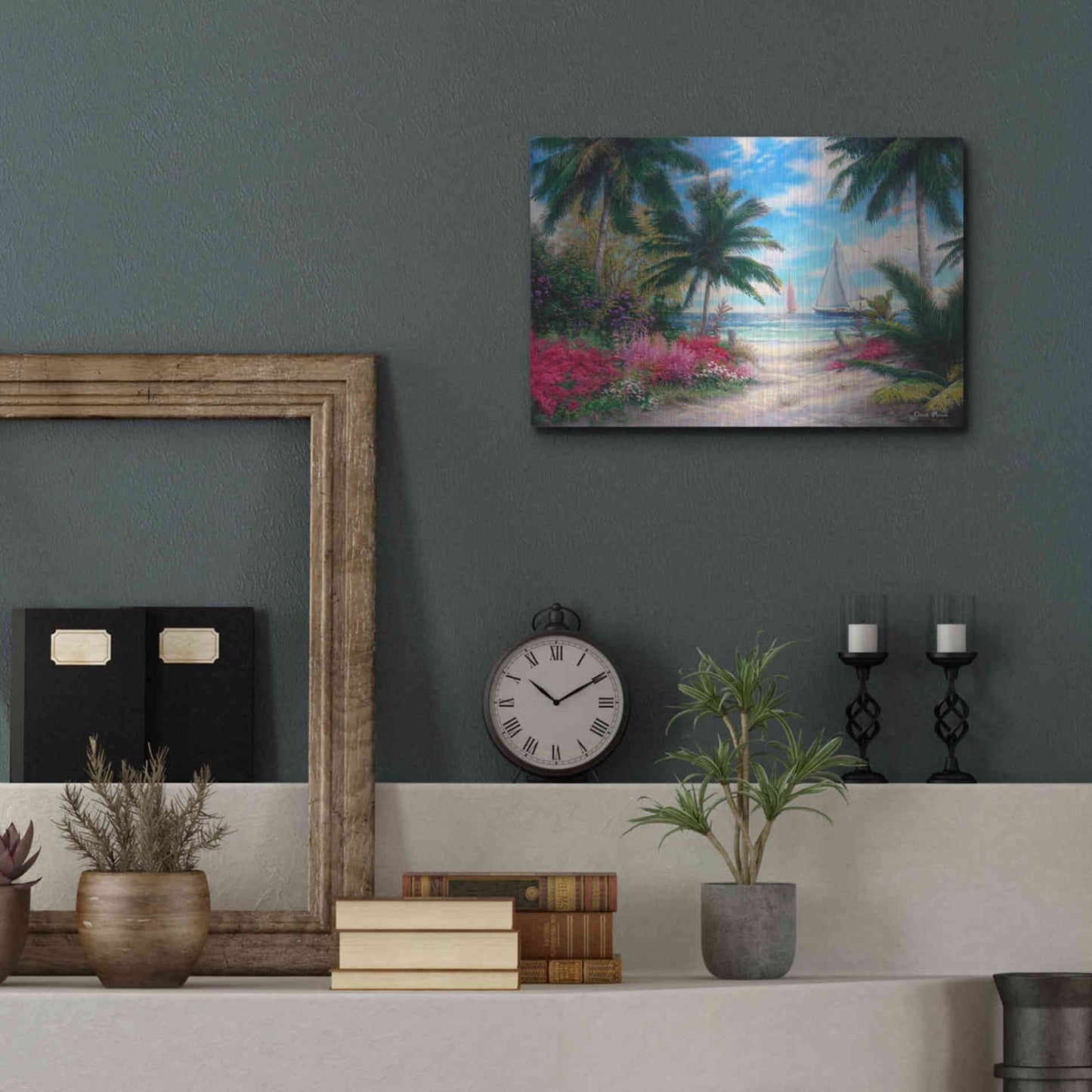Luxe Metal Art 'Sea BreezeTrail' by Chuck Pinson, Metal Wall Art,16x12