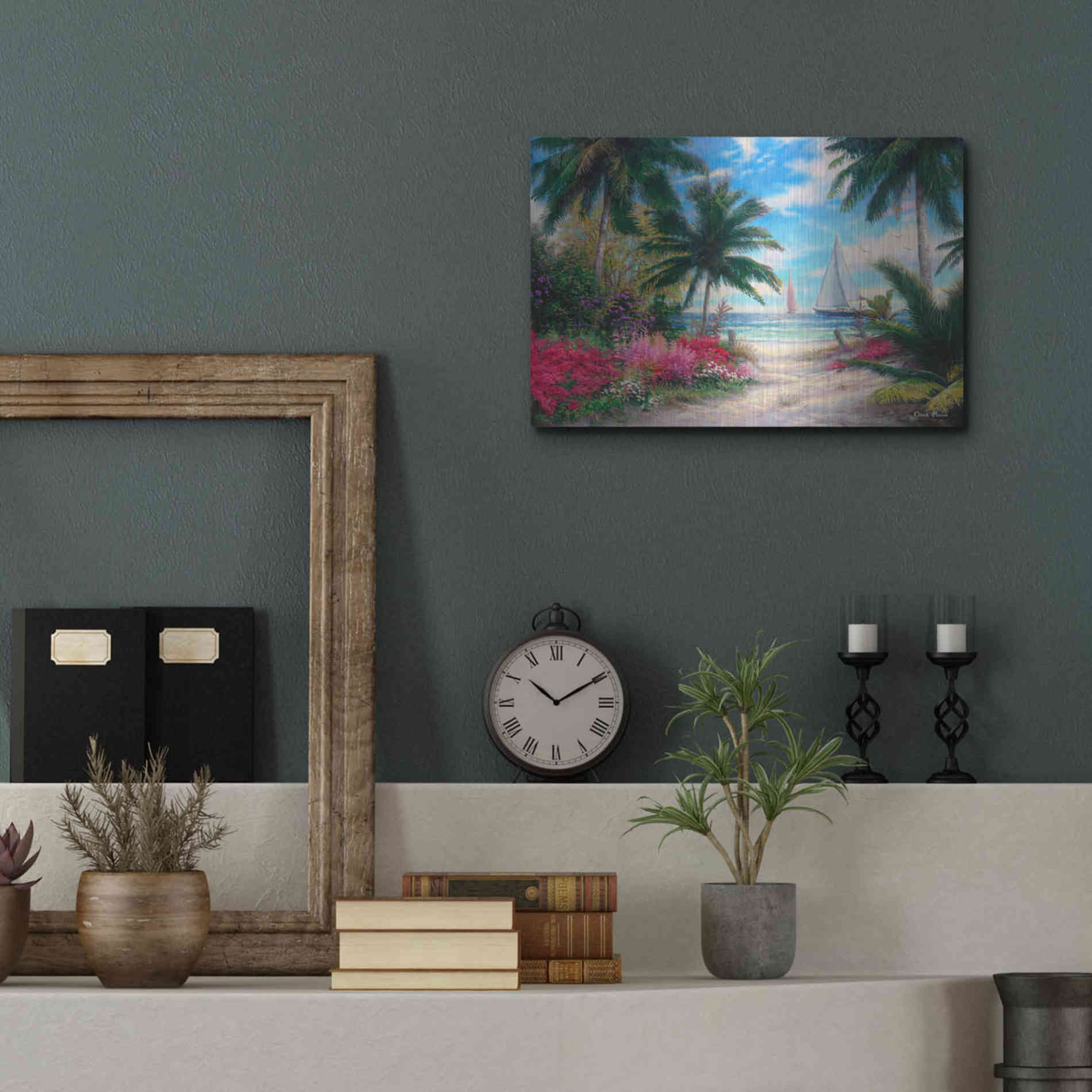 Luxe Metal Art 'Sea BreezeTrail' by Chuck Pinson, Metal Wall Art,16x12