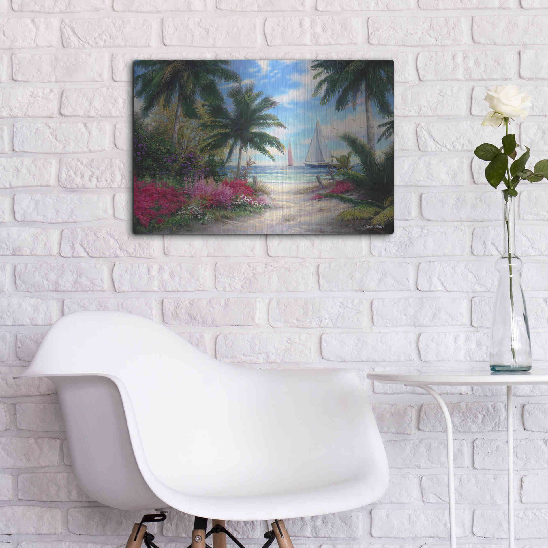 Luxe Metal Art 'Sea BreezeTrail' by Chuck Pinson, Metal Wall Art,24x16