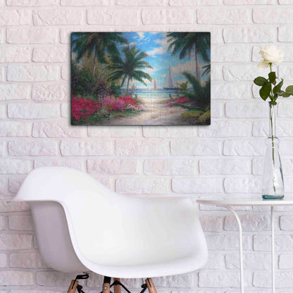 Luxe Metal Art 'Sea BreezeTrail' by Chuck Pinson, Metal Wall Art,24x16