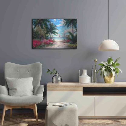 Luxe Metal Art 'Sea BreezeTrail' by Chuck Pinson, Metal Wall Art,24x16