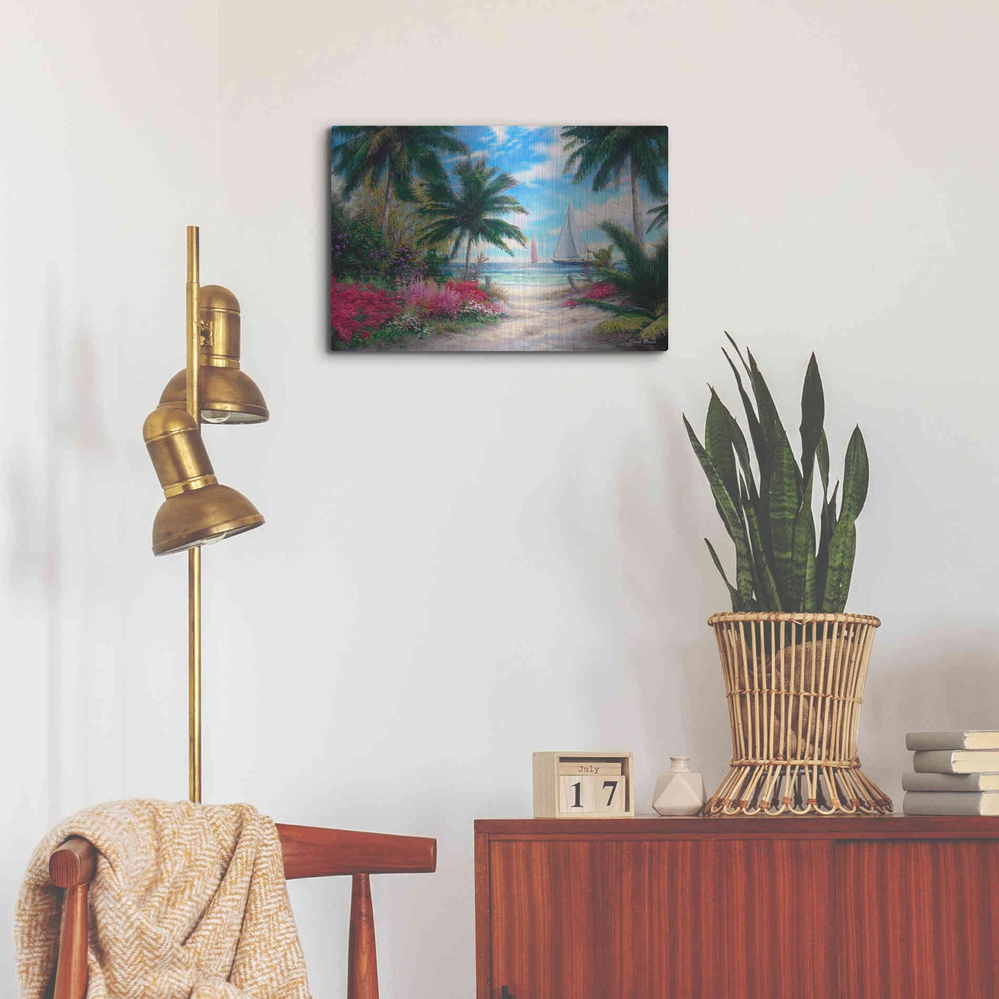 Luxe Metal Art 'Sea BreezeTrail' by Chuck Pinson, Metal Wall Art,24x16