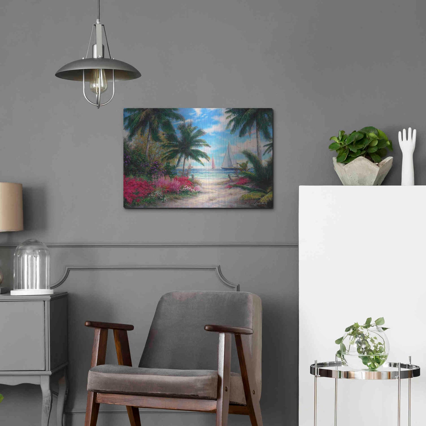 Luxe Metal Art 'Sea BreezeTrail' by Chuck Pinson, Metal Wall Art,24x16