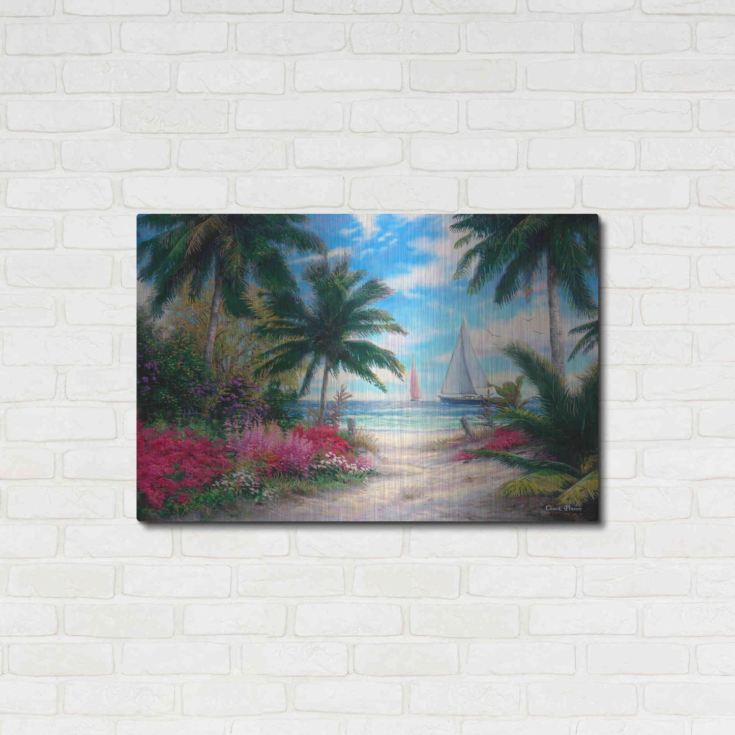Luxe Metal Art 'Sea BreezeTrail' by Chuck Pinson, Metal Wall Art,36x24