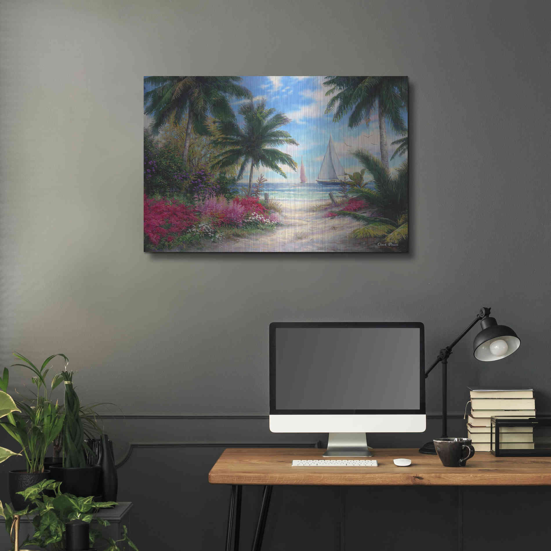 Luxe Metal Art 'Sea BreezeTrail' by Chuck Pinson, Metal Wall Art,36x24