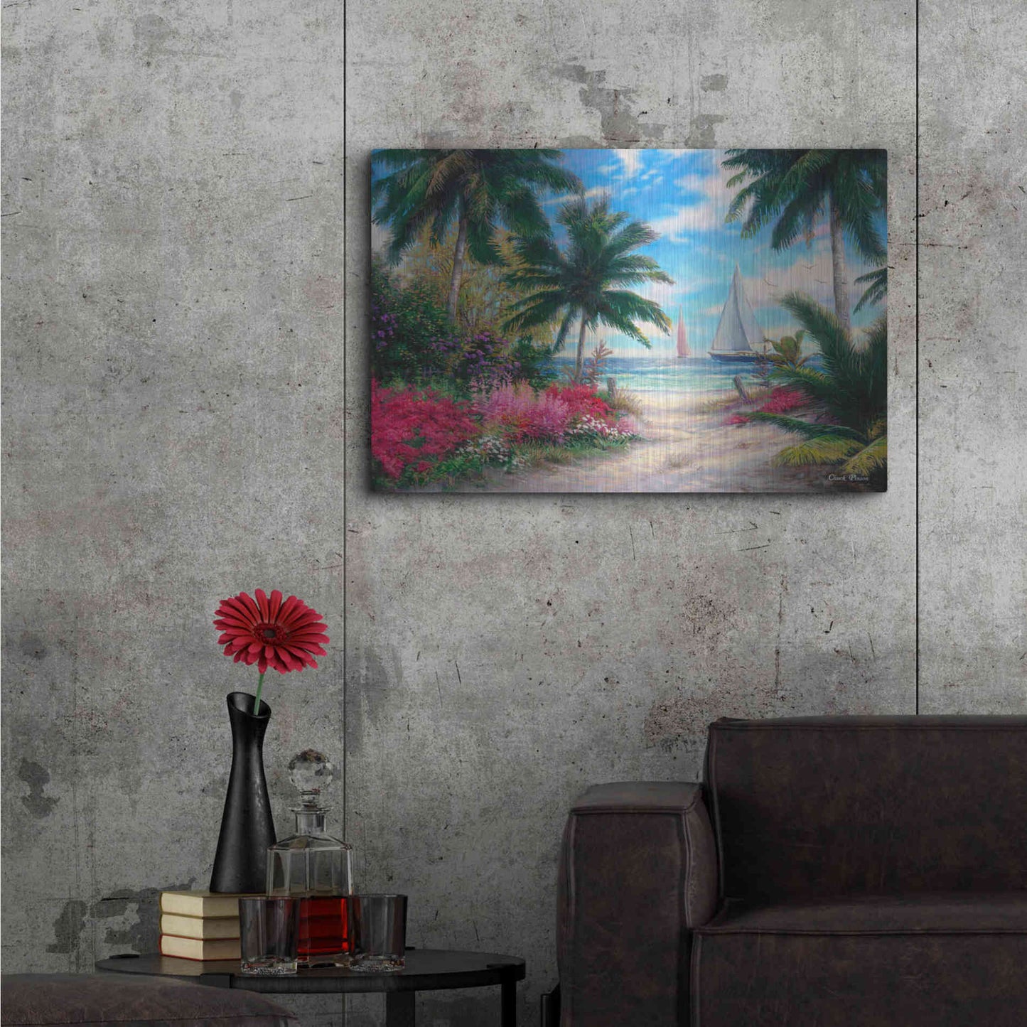 Luxe Metal Art 'Sea BreezeTrail' by Chuck Pinson, Metal Wall Art,36x24