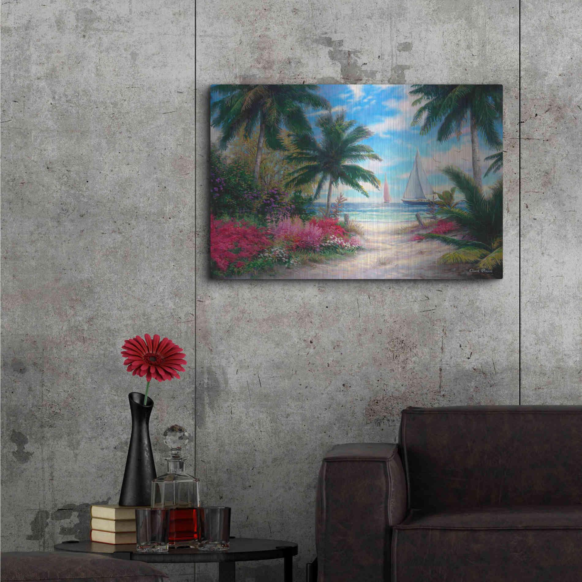 Luxe Metal Art 'Sea BreezeTrail' by Chuck Pinson, Metal Wall Art,36x24