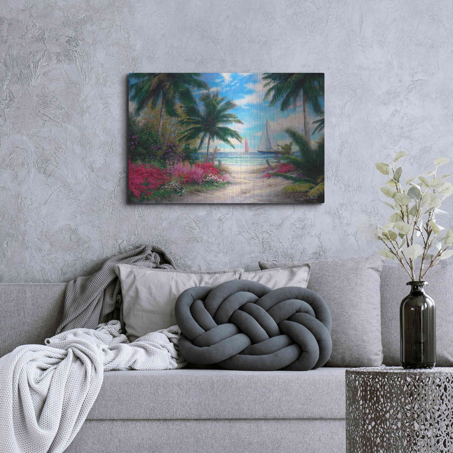 Luxe Metal Art 'Sea BreezeTrail' by Chuck Pinson, Metal Wall Art,36x24