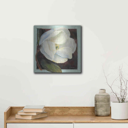 Luxe Metal Art 'Magnolia I' by Carol Rowan, Metal Wall Art,12x12