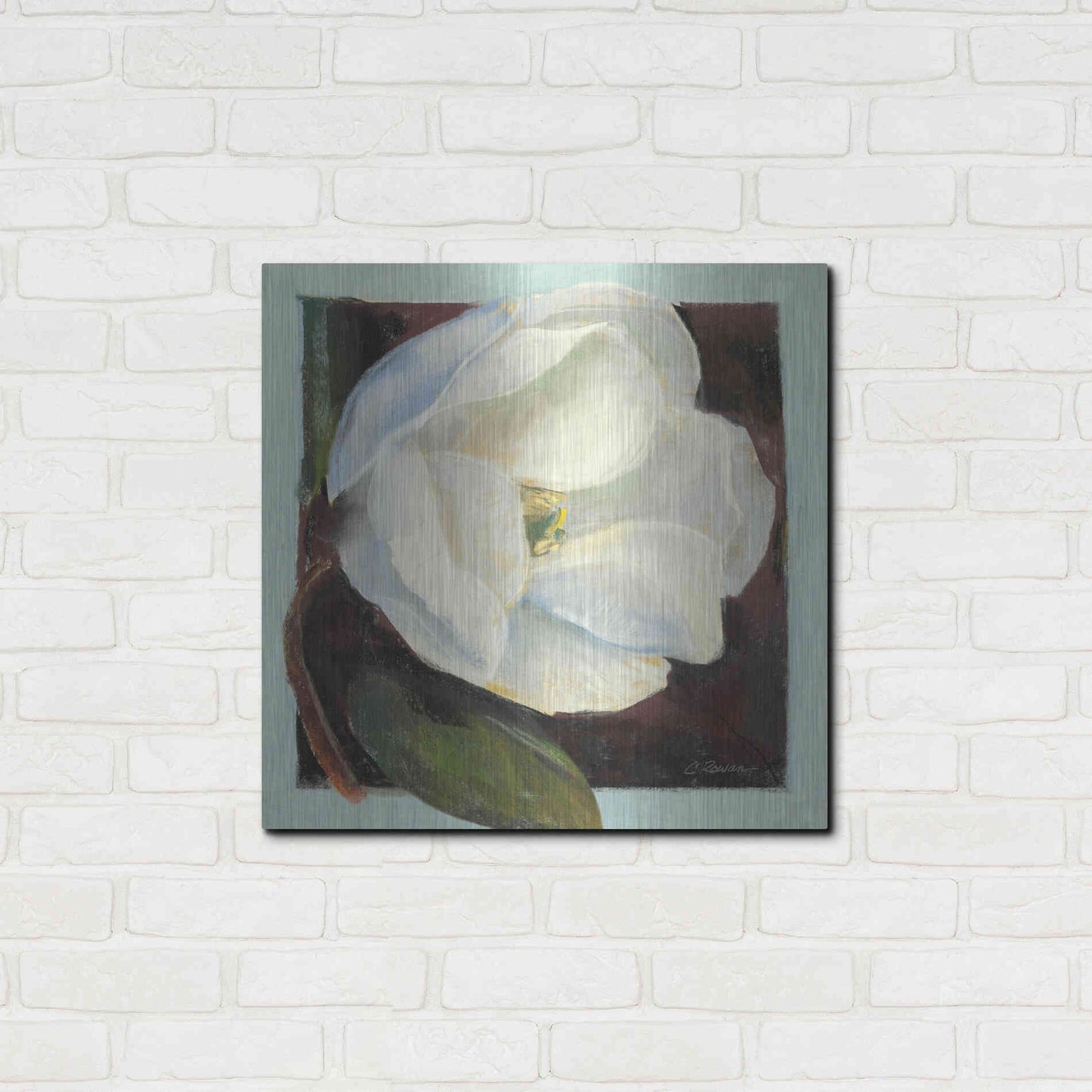 Luxe Metal Art 'Magnolia I' by Carol Rowan, Metal Wall Art,24x24