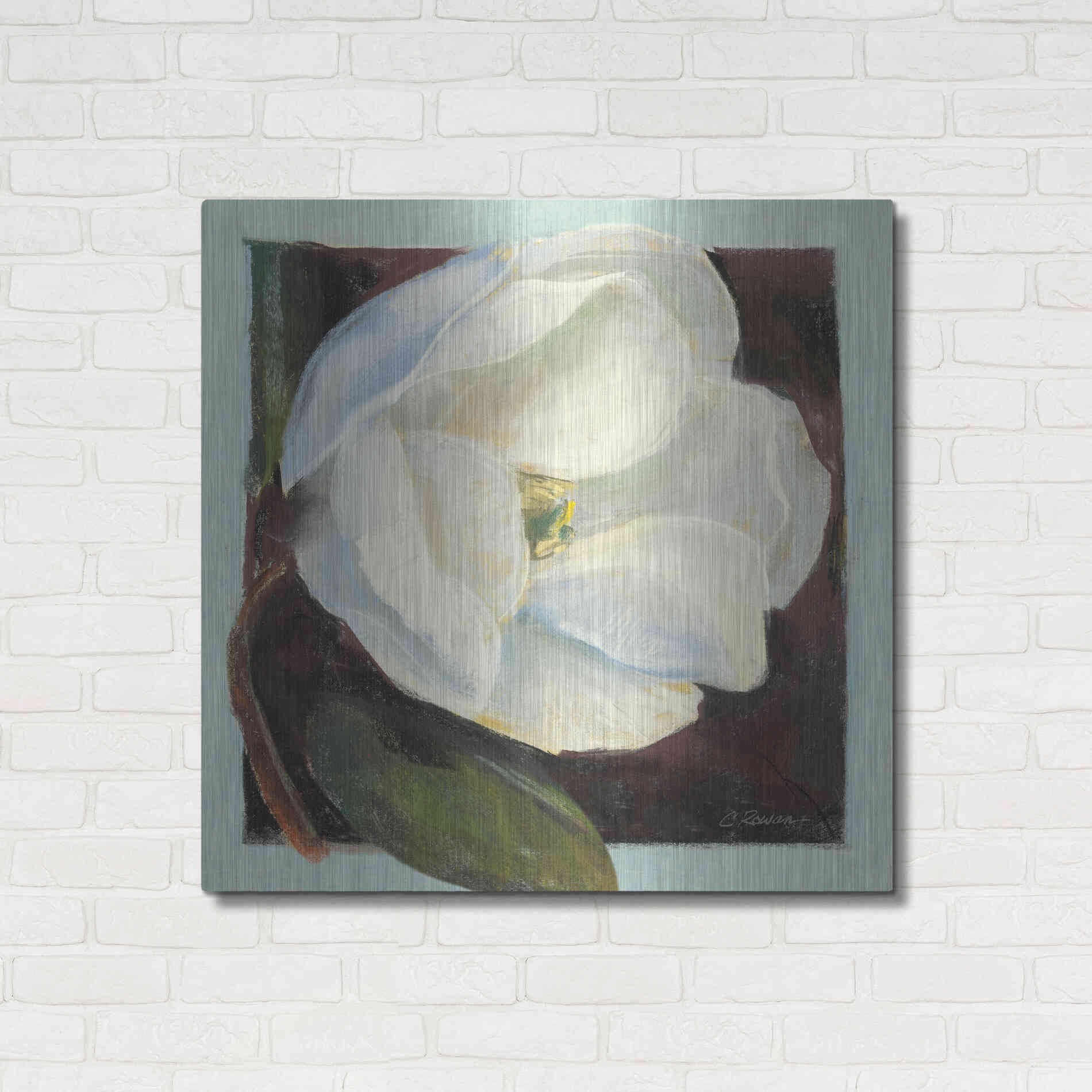 Luxe Metal Art 'Magnolia I' by Carol Rowan, Metal Wall Art,36x36