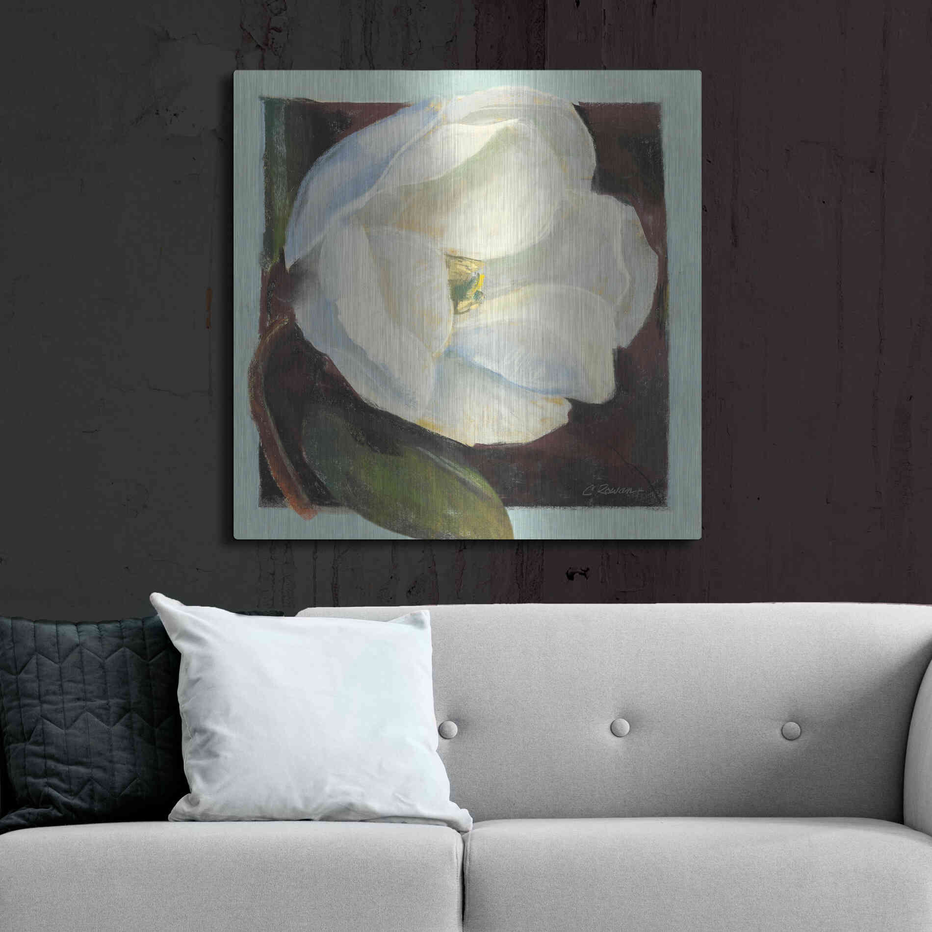 Luxe Metal Art 'Magnolia I' by Carol Rowan, Metal Wall Art,36x36