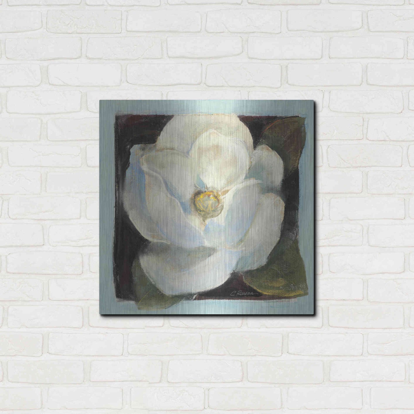 Luxe Metal Art 'Magnolia II' by Carol Rowan, Metal Wall Art,24x24