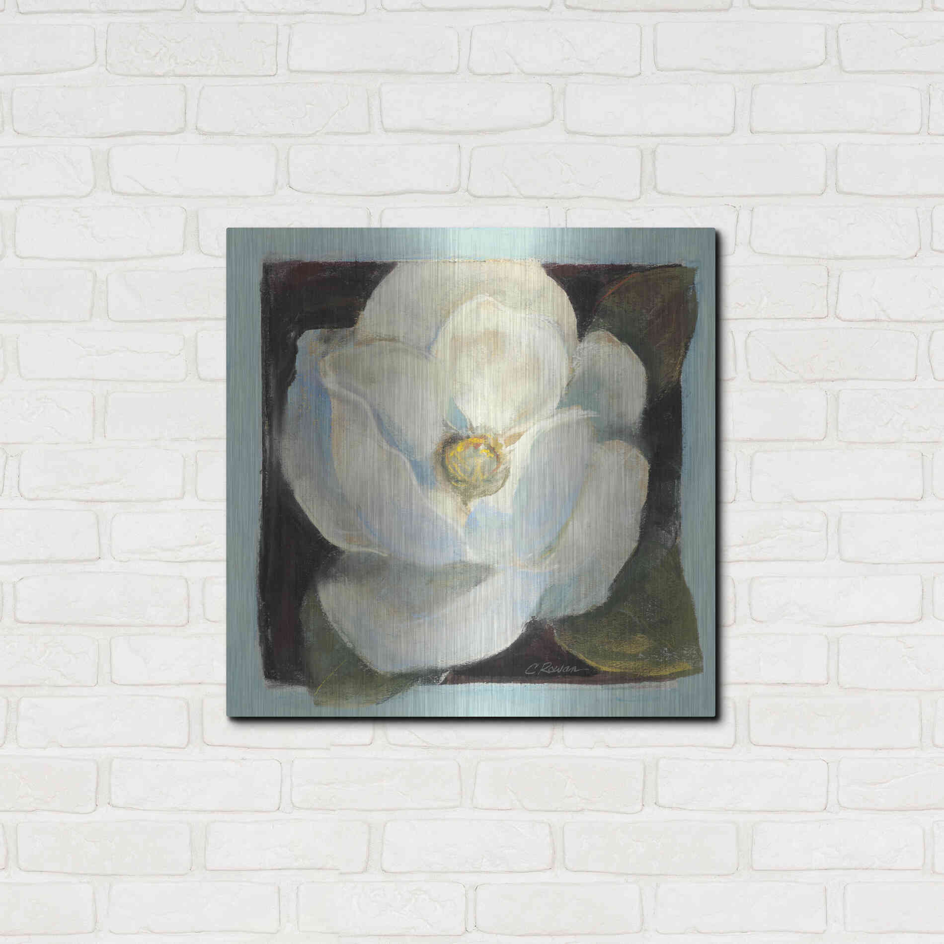 Luxe Metal Art 'Magnolia II' by Carol Rowan, Metal Wall Art,24x24