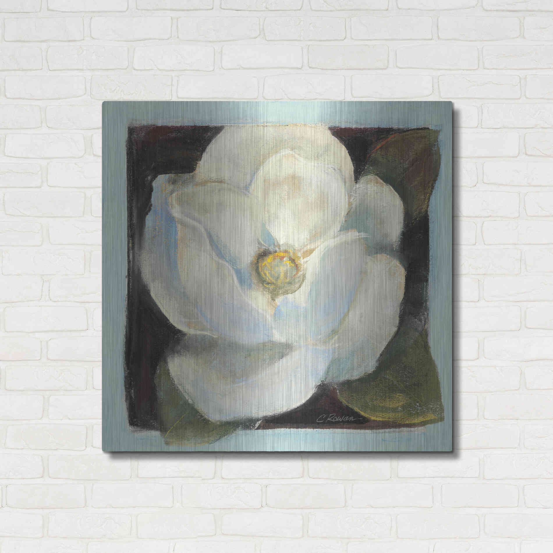 Luxe Metal Art 'Magnolia II' by Carol Rowan, Metal Wall Art,36x36