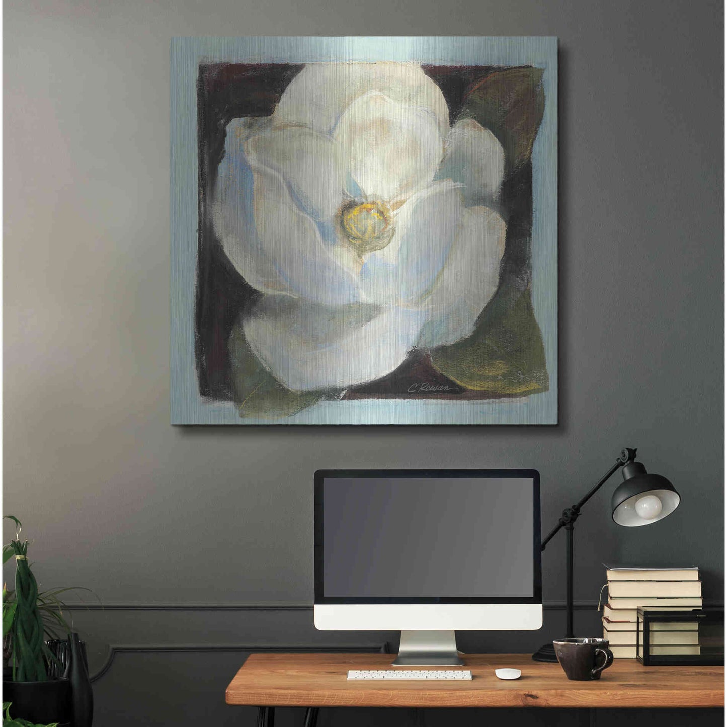 Luxe Metal Art 'Magnolia II' by Carol Rowan, Metal Wall Art,36x36