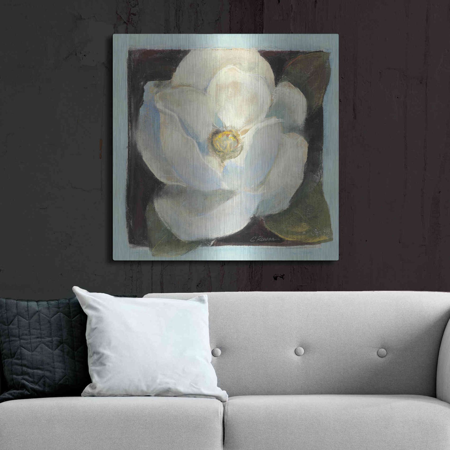 Luxe Metal Art 'Magnolia II' by Carol Rowan, Metal Wall Art,36x36