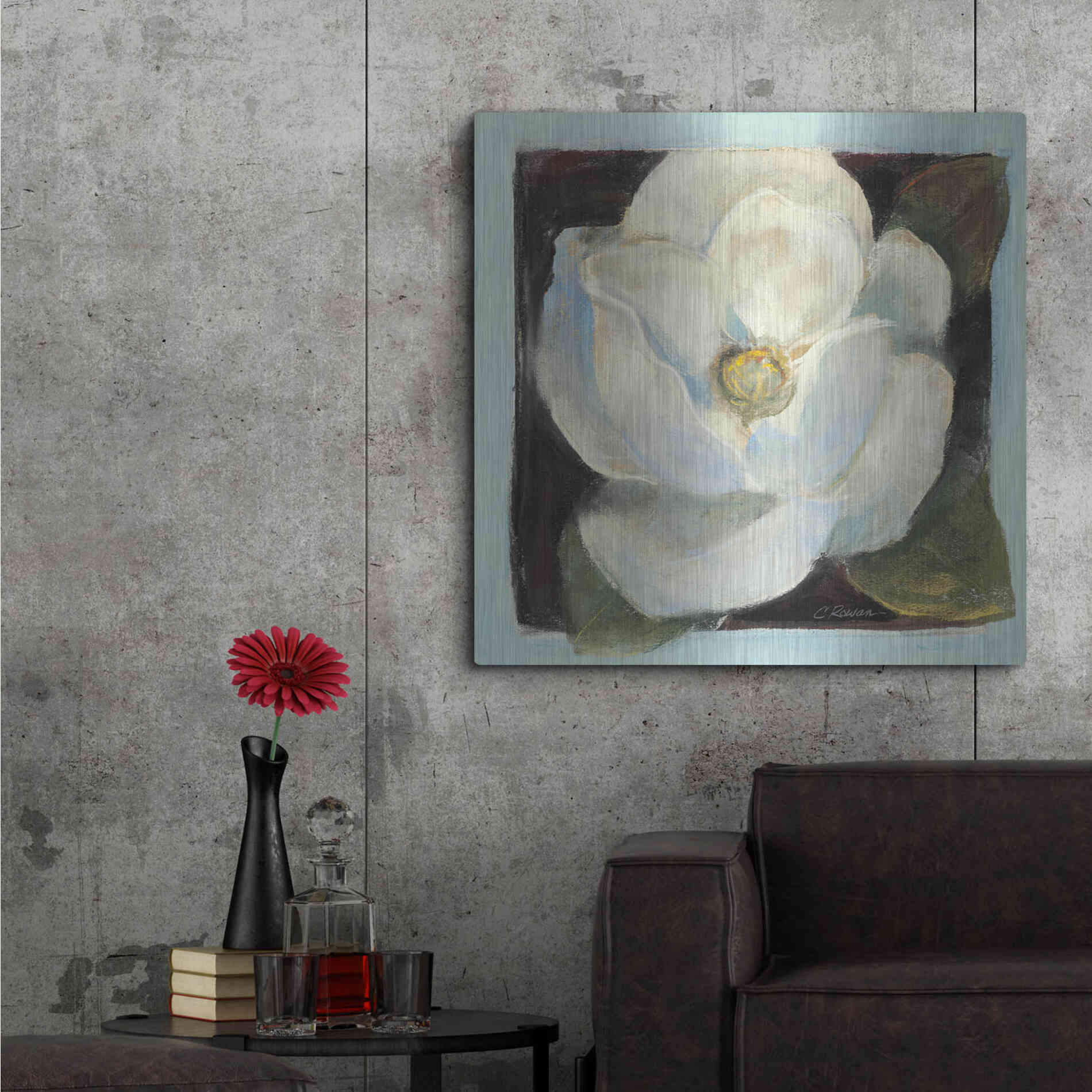Luxe Metal Art 'Magnolia II' by Carol Rowan, Metal Wall Art,36x36