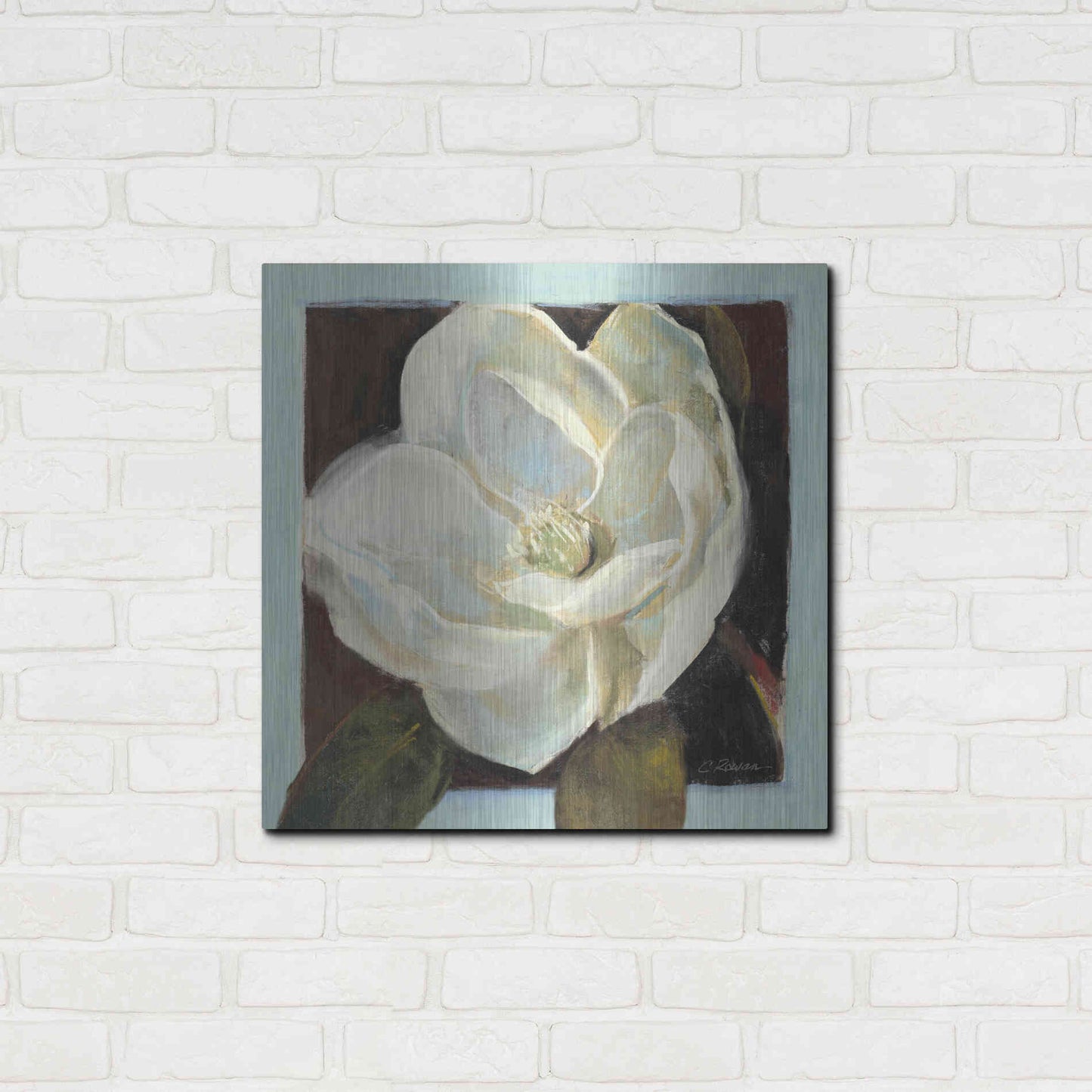 Luxe Metal Art 'Magnolia III' by Carol Rowan, Metal Wall Art,24x24