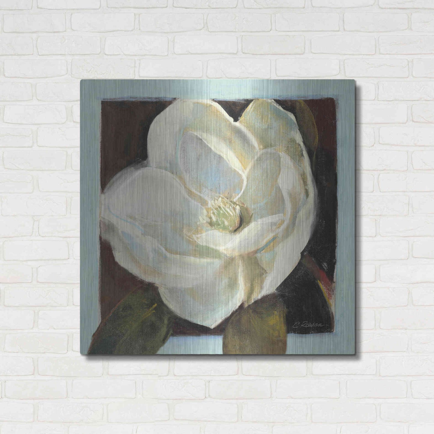 Luxe Metal Art 'Magnolia III' by Carol Rowan, Metal Wall Art,36x36