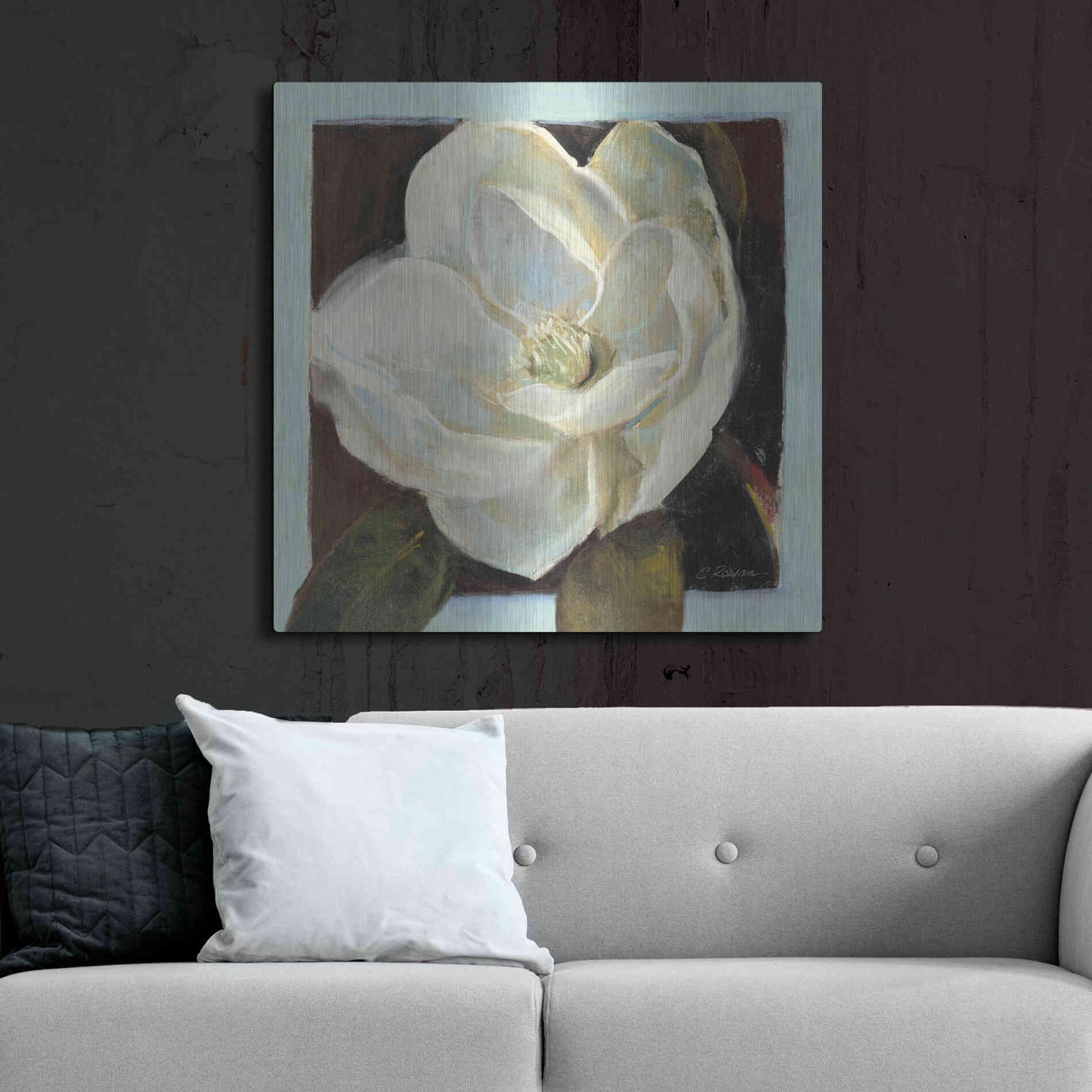 Luxe Metal Art 'Magnolia III' by Carol Rowan, Metal Wall Art,36x36