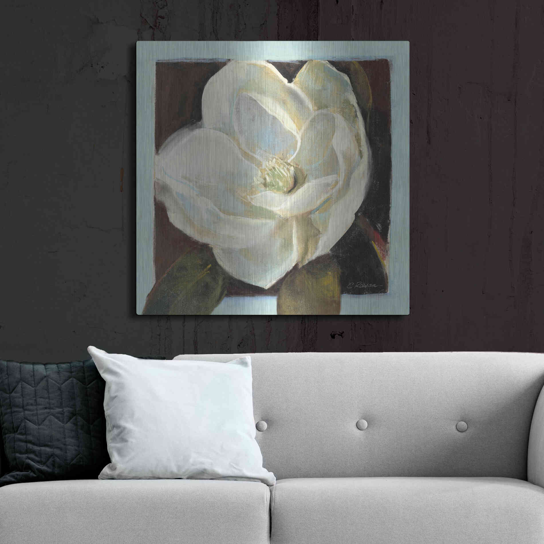 Luxe Metal Art 'Magnolia III' by Carol Rowan, Metal Wall Art,36x36