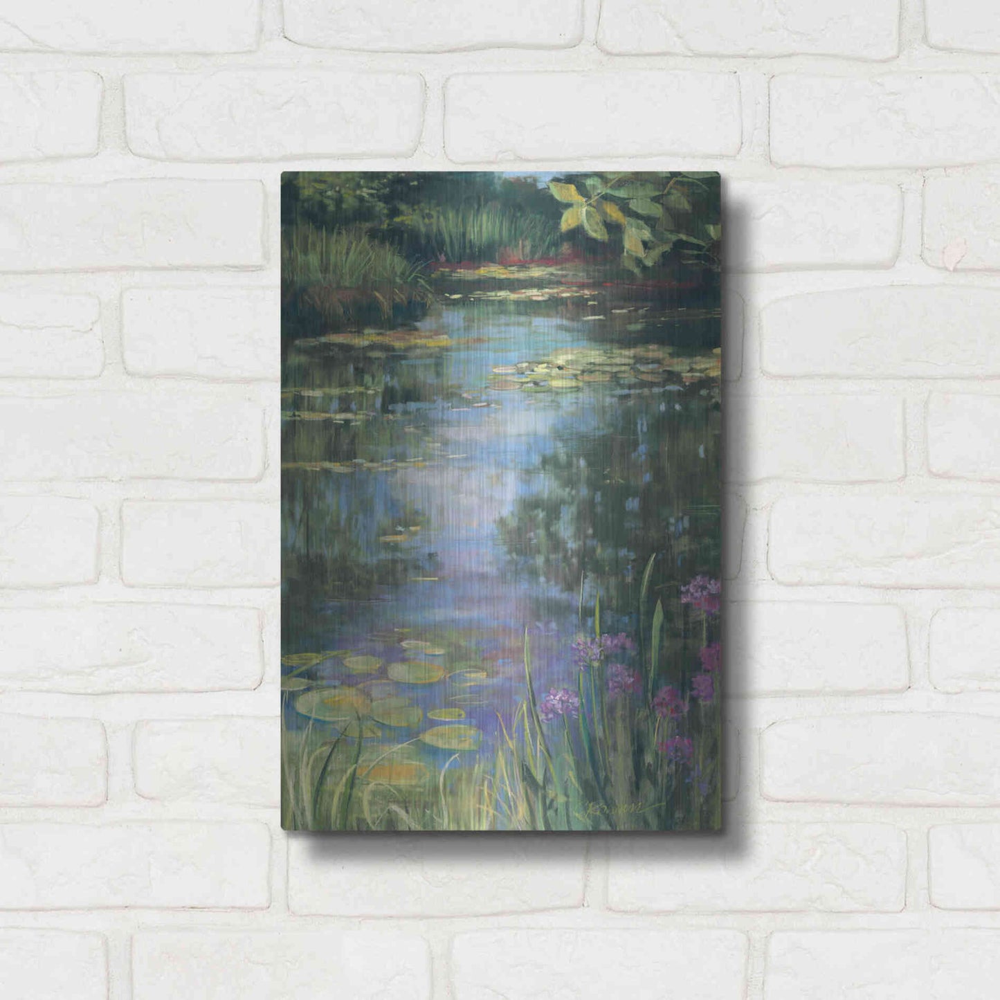 Luxe Metal Art 'Garden Pond I' by Carol Rowan, Metal Wall Art,12x16