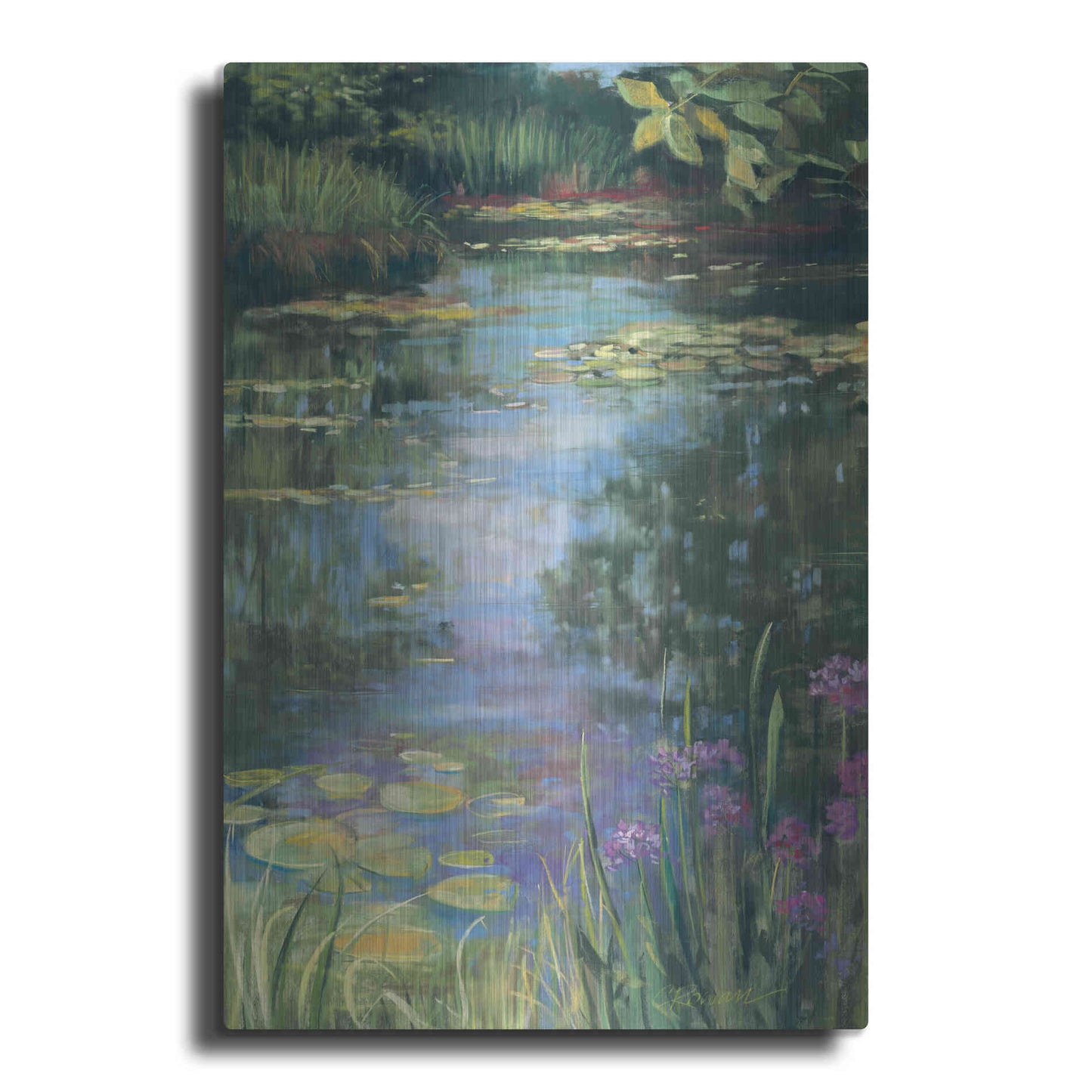 Luxe Metal Art 'Garden Pond I' by Carol Rowan, Metal Wall Art