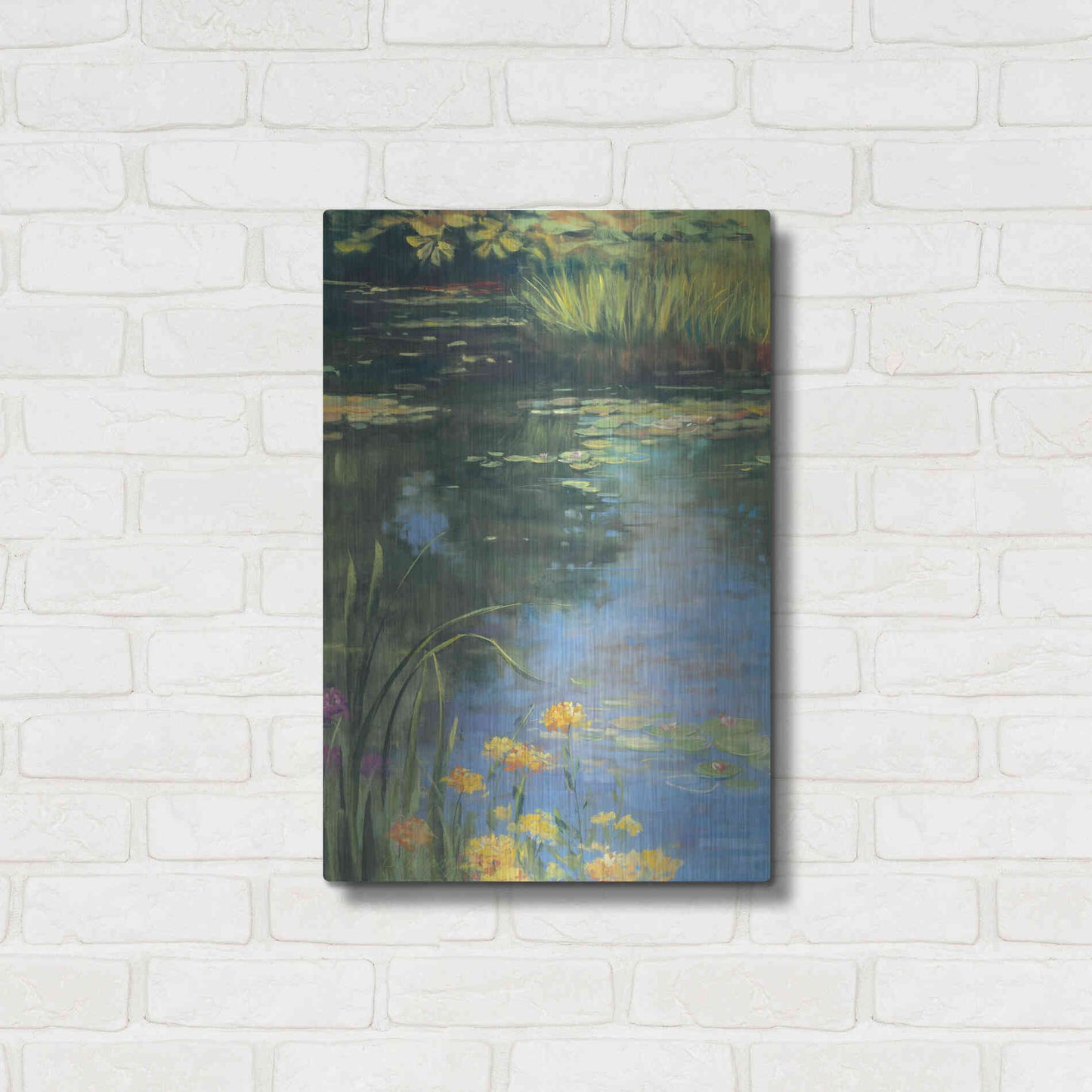 Luxe Metal Art 'Garden Pond II' by Carol Rowan, Metal Wall Art,16x24