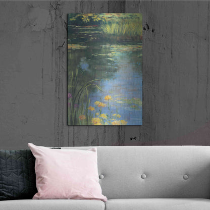 Luxe Metal Art 'Garden Pond II' by Carol Rowan, Metal Wall Art,24x36