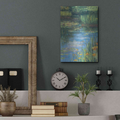 Luxe Metal Art 'Garden Pond III' by Carol Rowan, Metal Wall Art,12x16