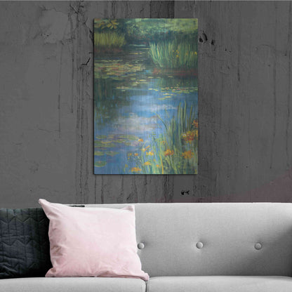 Luxe Metal Art 'Garden Pond III' by Carol Rowan, Metal Wall Art,24x36