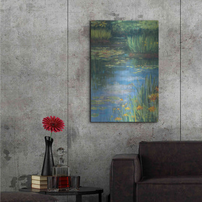 Luxe Metal Art 'Garden Pond III' by Carol Rowan, Metal Wall Art,24x36