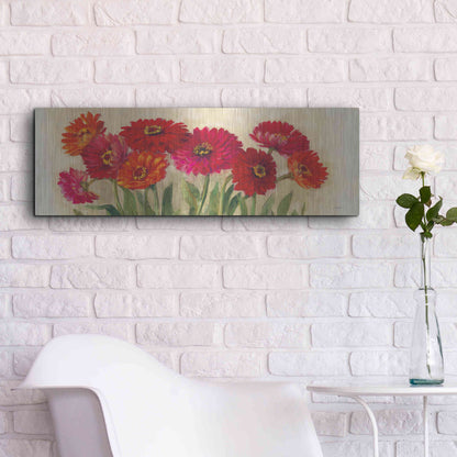 Luxe Metal Art 'Tickled Pink' by Carol Rowan, Metal Wall Art,36x12