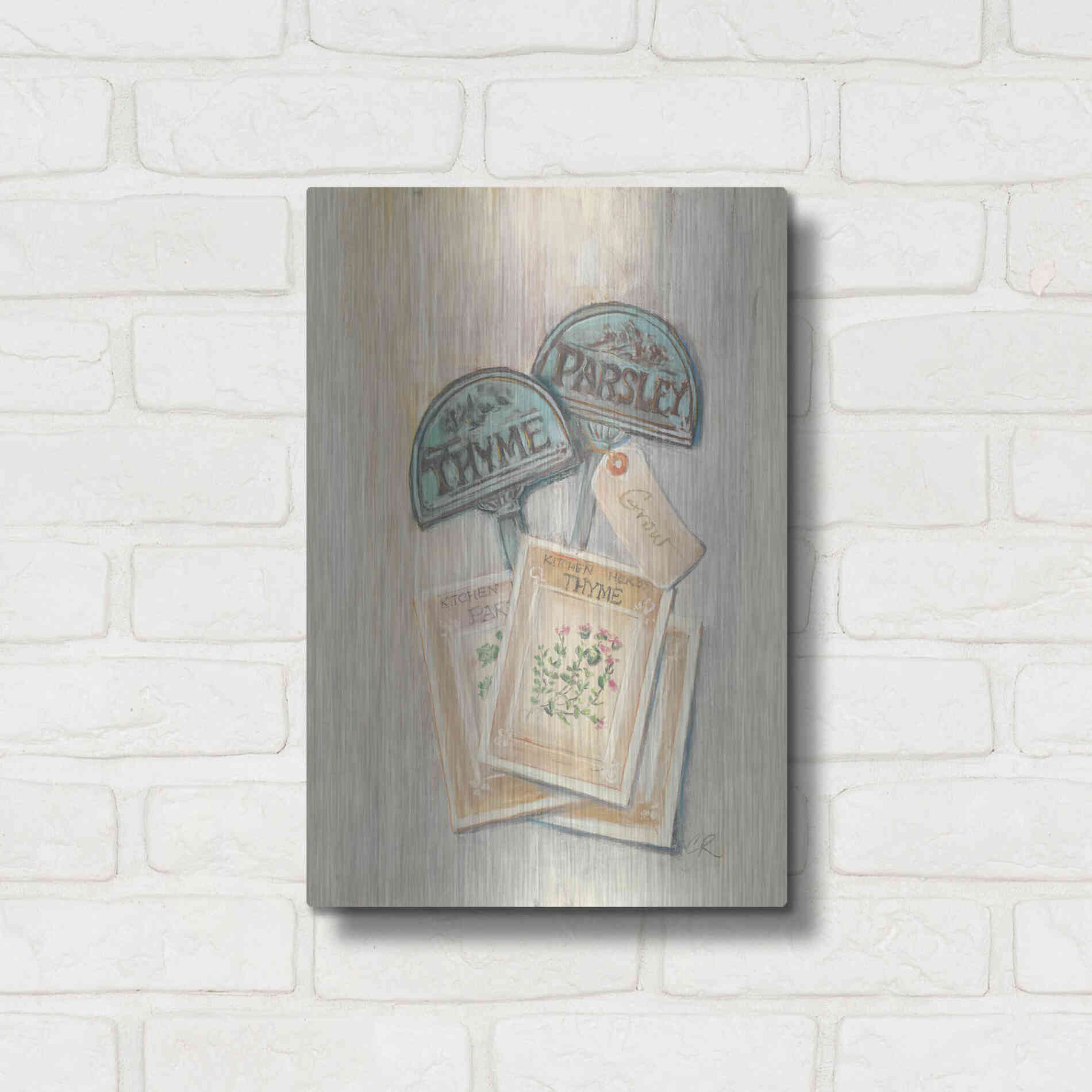 Luxe Metal Art 'Seed Packs' by Carol Rowan, Metal Wall Art,12x16