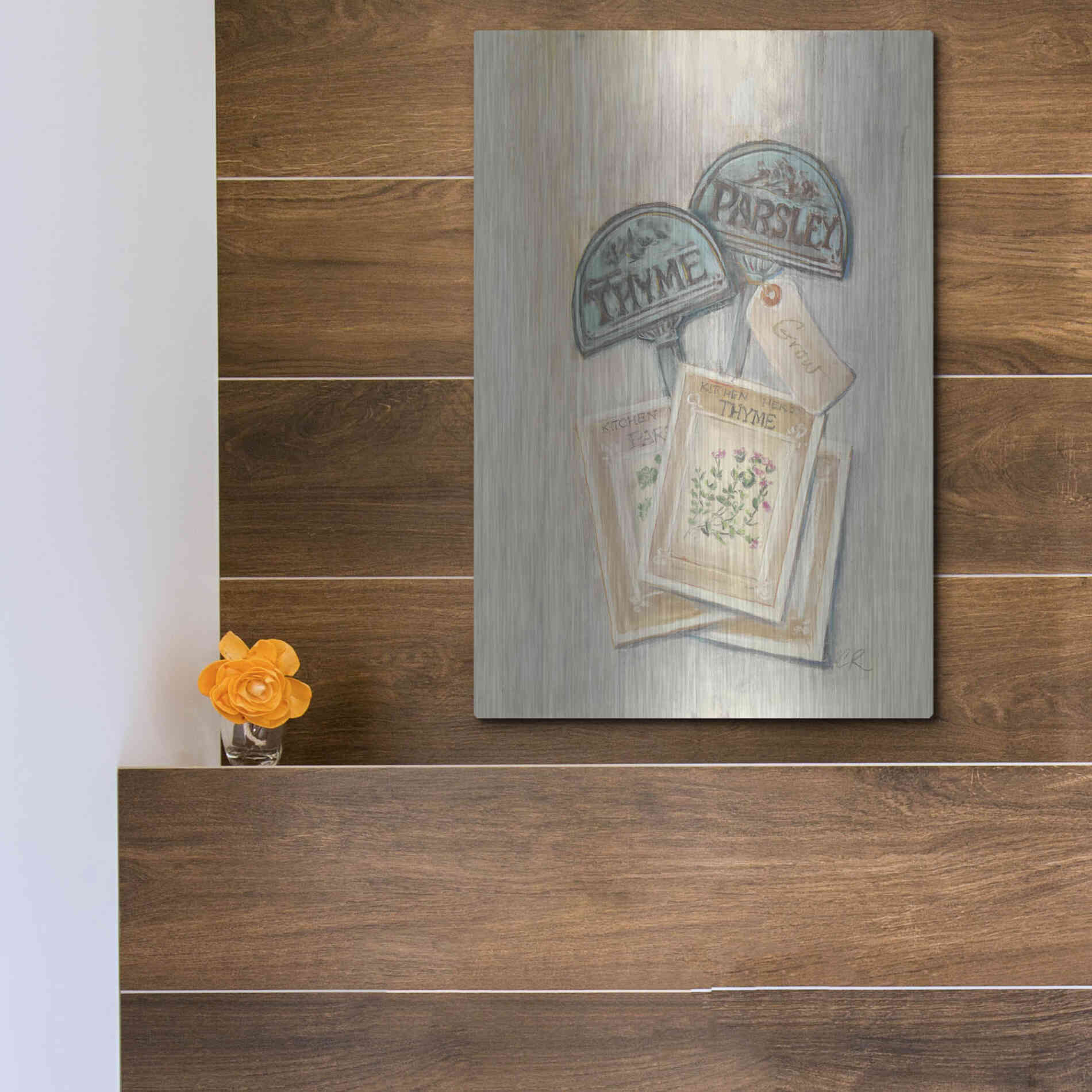 Luxe Metal Art 'Seed Packs' by Carol Rowan, Metal Wall Art,12x16