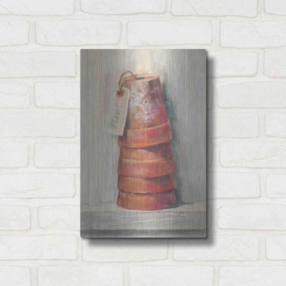 Luxe Metal Art 'Terracotta Pots' by Carol Rowan, Metal Wall Art,12x16