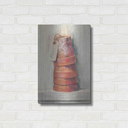Luxe Metal Art 'Terracotta Pots' by Carol Rowan, Metal Wall Art,16x24