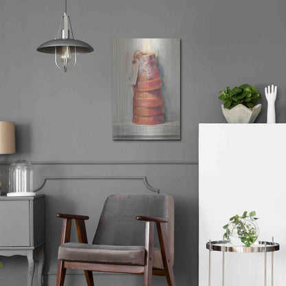 Luxe Metal Art 'Terracotta Pots' by Carol Rowan, Metal Wall Art,16x24