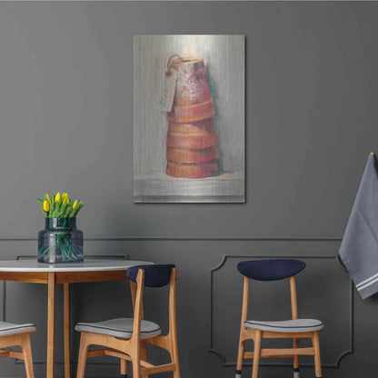 Luxe Metal Art 'Terracotta Pots' by Carol Rowan, Metal Wall Art,24x36