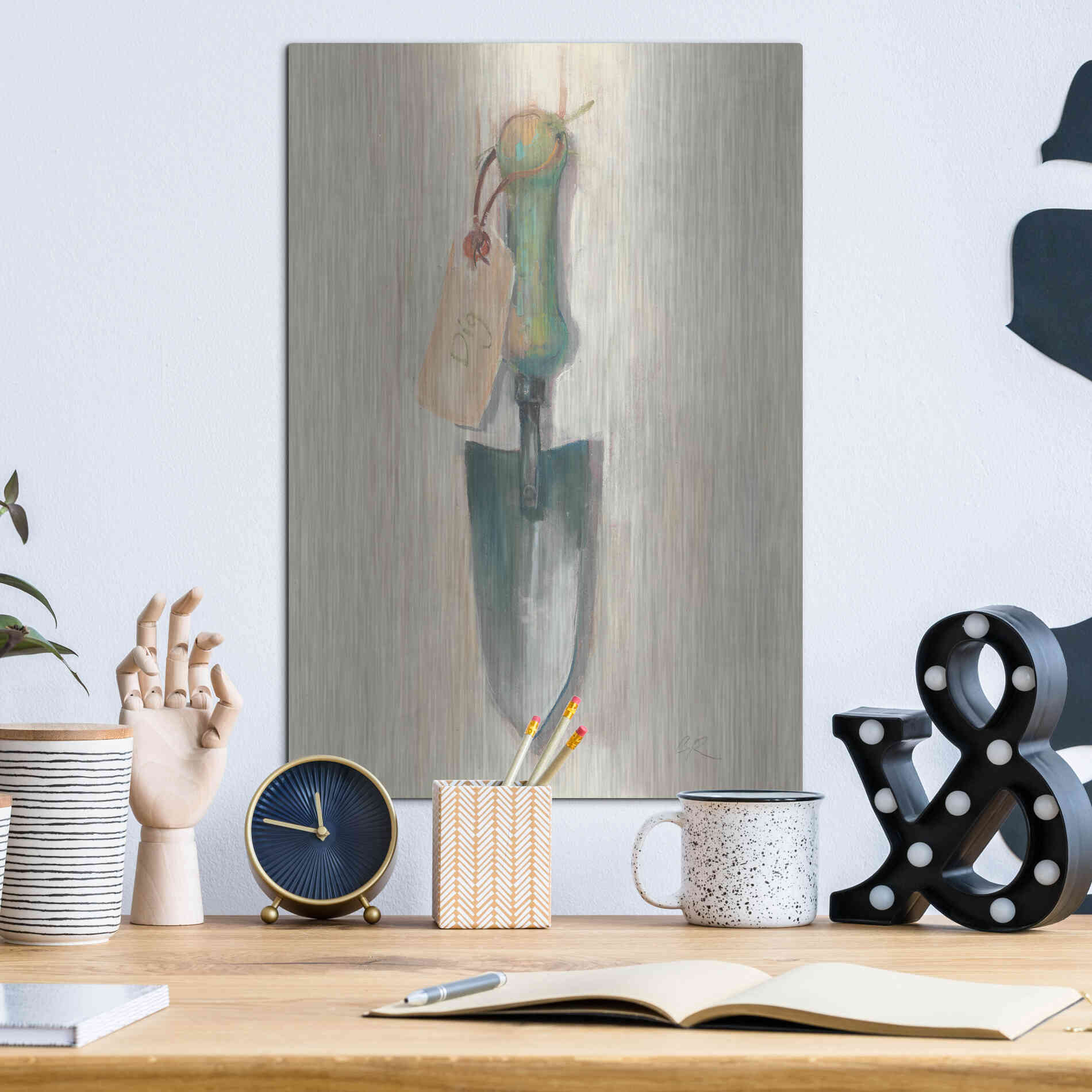 Luxe Metal Art 'Trowel' by Carol Rowan, Metal Wall Art,12x16
