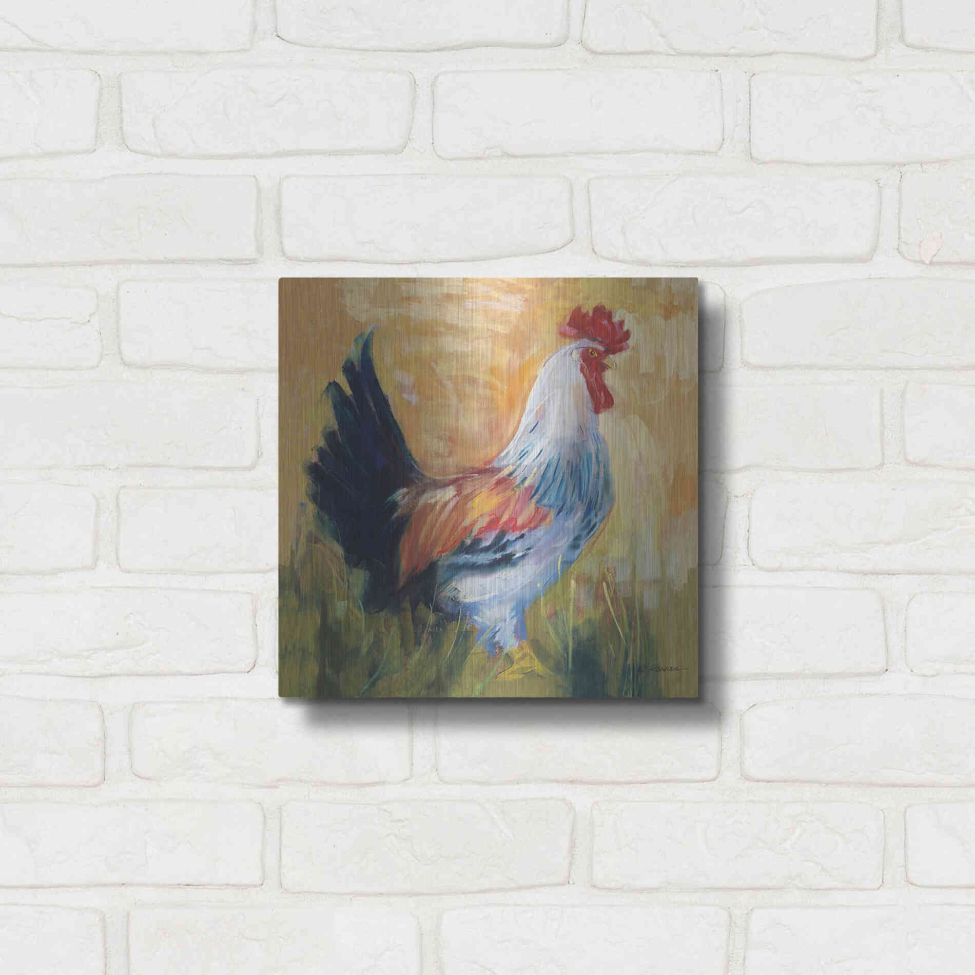 Luxe Metal Art 'Horace' by Carol Rowan, Metal Wall Art,12x12