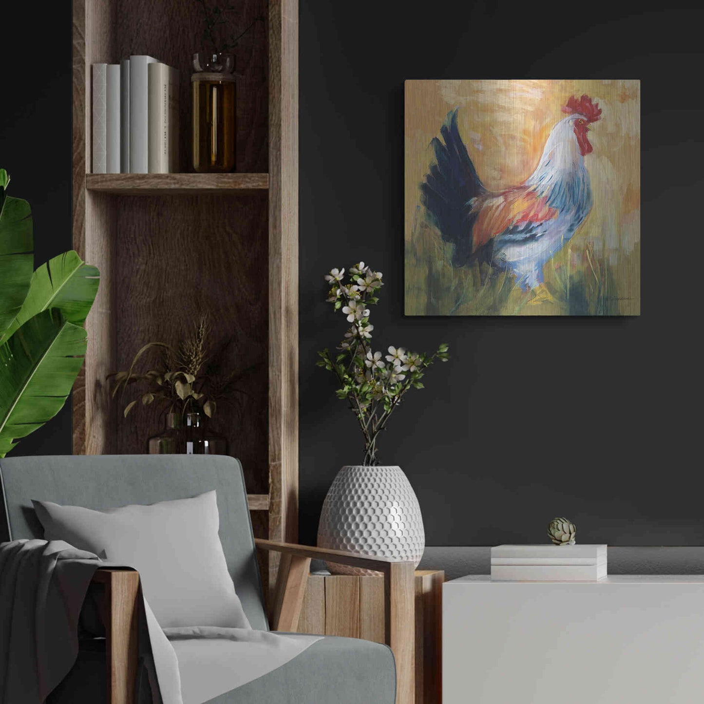 Luxe Metal Art 'Horace' by Carol Rowan, Metal Wall Art,24x24