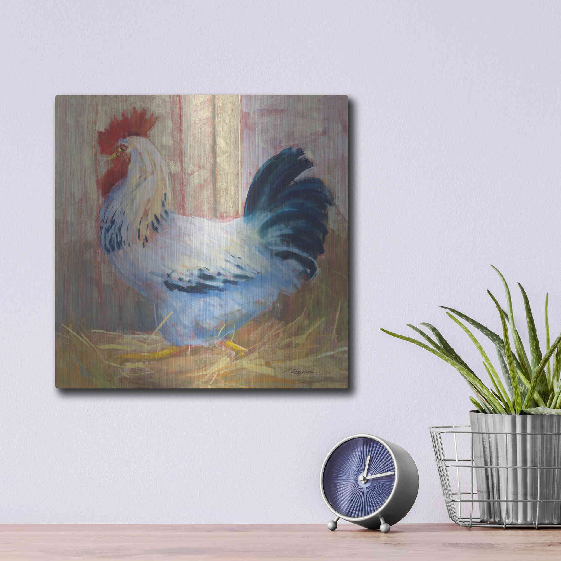 Luxe Metal Art 'Hercule' by Carol Rowan, Metal Wall Art,12x12