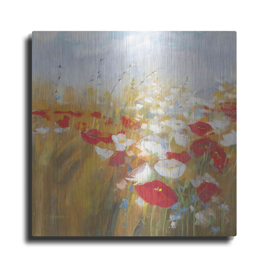 Luxe Metal Art 'Poppies And Larkspur I' by Carol Rowan, Metal Wall Art